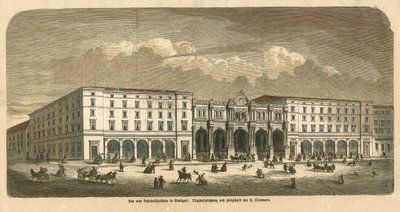 Il primo edificio della stazione ferroviaria di Stoccarda da F. Obermann